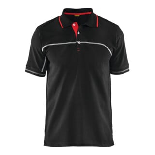 BLAKLÄDER Poloshirt Service Plus, zwart / rood, Uniseks-maat: 2XL