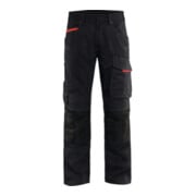 Blakläder Service Bundhose Service Plus, schwarz / rot, Konfektionsgröße 26 Grammatur 250