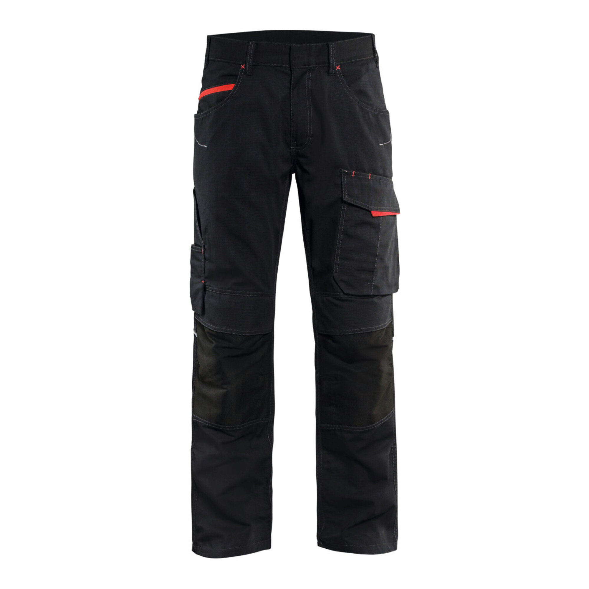 Blakläder Service Bundhose Service Plus, schwarz / rot, Konfektionsgröße 52 Grammatur 250