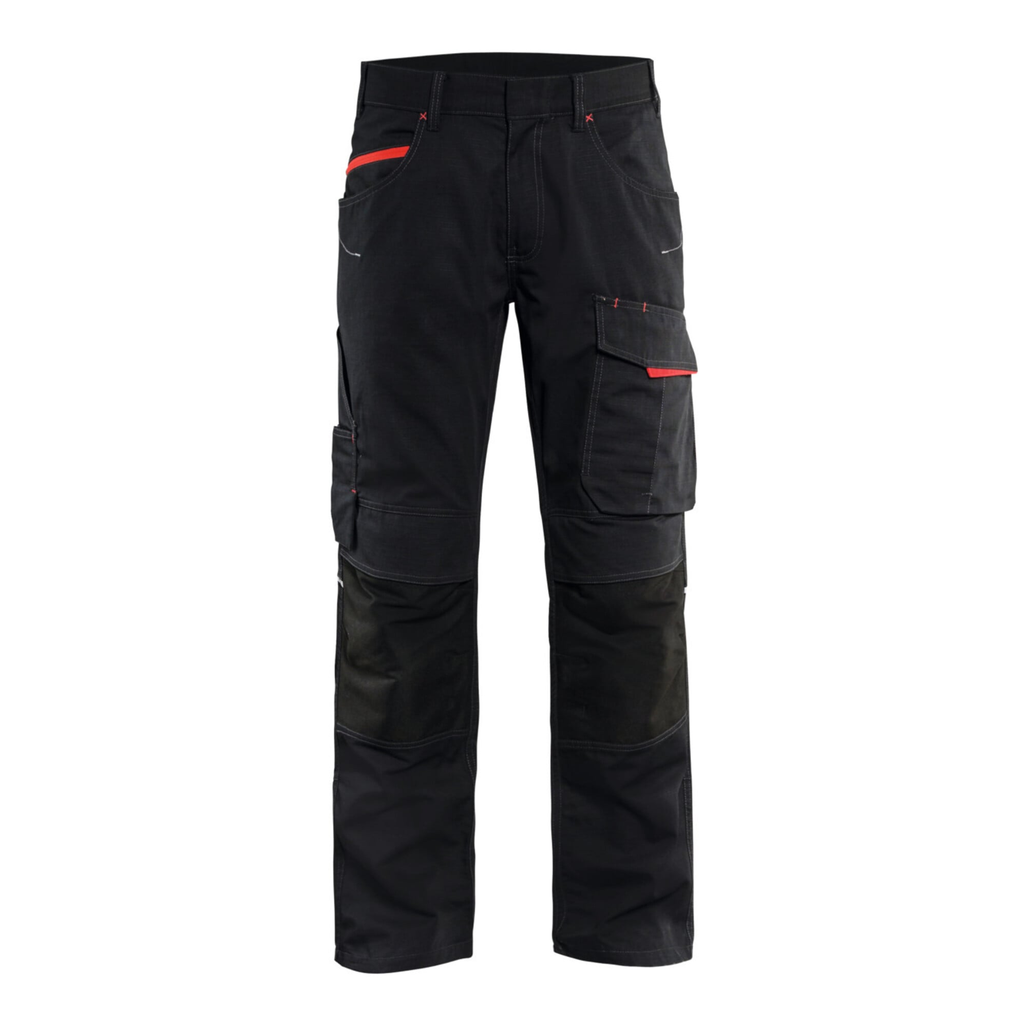 Blakläder Service Bundhose Service Plus, schwarz / rot, Konfektionsgröße 54 Grammatur 250