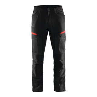 BLAKLÄDER Servicewerkbroek Service Plus, zwart / rood, Confectiemaat DE: 106
