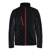 Blakläder Softshell Jacke Service Plus, schwarz / rot, Unisex-Größe: 2XL