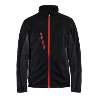 Blakläder Softshell Jacke Service Plus, schwarz / rot, Unisex-Größe: XL