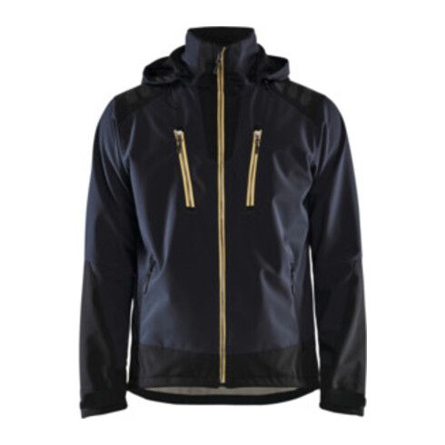 Blakläder Softshell jas, donkerblauw/geel, uniseks maat L