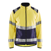 BLAKLÄDER Softshell-veiligheidsjack, geel / marineblauw, Uniseks-maat: 2XL