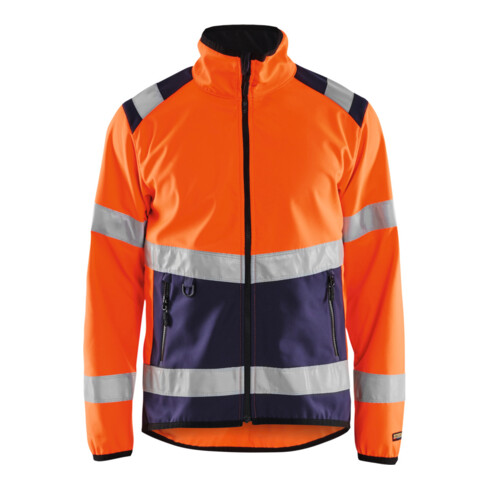 BLAKLÄDER Softshell-veiligheidsjack, oranje / marineblauw, Uniseks-maat: XL