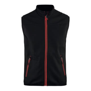 Blakläder Softshell Weste Service Plus, schwarz / rot, Unisex-Größe: L