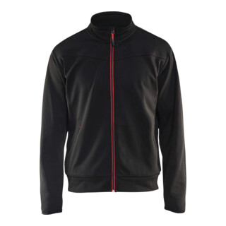 BLAKLÄDER Sweatjack Service Plus, zwart / rood, Uniseks-maat: M