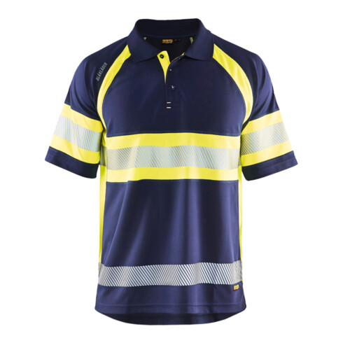 BLAKLÄDER Veiligheidspoloshirt, marineblauw / geel, Uniseks-maat: XL