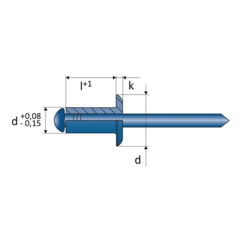 Blindniet ALFO® Nietschaft dxl 3,0x5,0mm Stahl/Stahl 500 St. VVG
