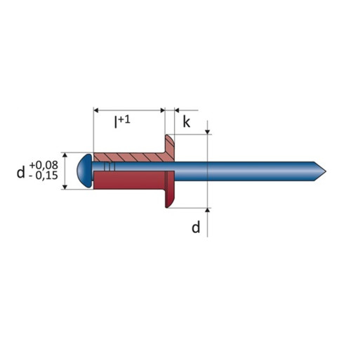 Blindniet ALFO® Nietschaft dxl 4,0x6,0mm Alu/Stahl 500 St. VVG