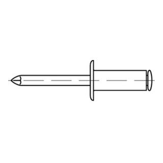 Blindniete DIN 7337 Flachkopf, Niethülse: Edelstahl A4, Nietdorn: Edelstahl A4