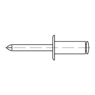 Blindniete ISO 15977 Flachkopf,Niethülse: Aluminium, Nietdorn: Stahl verzinkt
