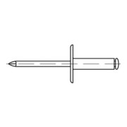Blindniete Alu/Stahl verzinkt Flachkopf K 14 5 x 8 S-3