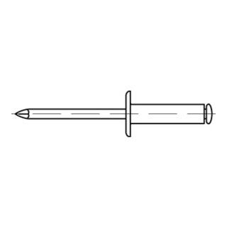 Blindniete Alu/Stahl verzinkt Flachkopf K 9,5 3,2 x 10 S
