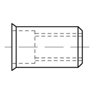 ART 88418 Blindnietmutter kleiner Senkkopf, Edelstahl A2, rund, offen