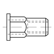 Blindnietmutter A 2 m. Sechskant Flachkopf M 10 / 1,0 - 3,5 S