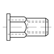 ART 88483 Blindnietmutter mit Sechskant Flachkopf, Edelstahl A2, offen