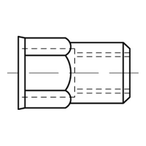 Blindnietmutter A 2 m. Sechskant kleiner Senkkopf M 10 / 1,0 - 3,5 S