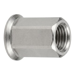 ART 88484 Blindnietmutter mit Sechskant kleiner Senkkopf, Edelstahl A2, offen