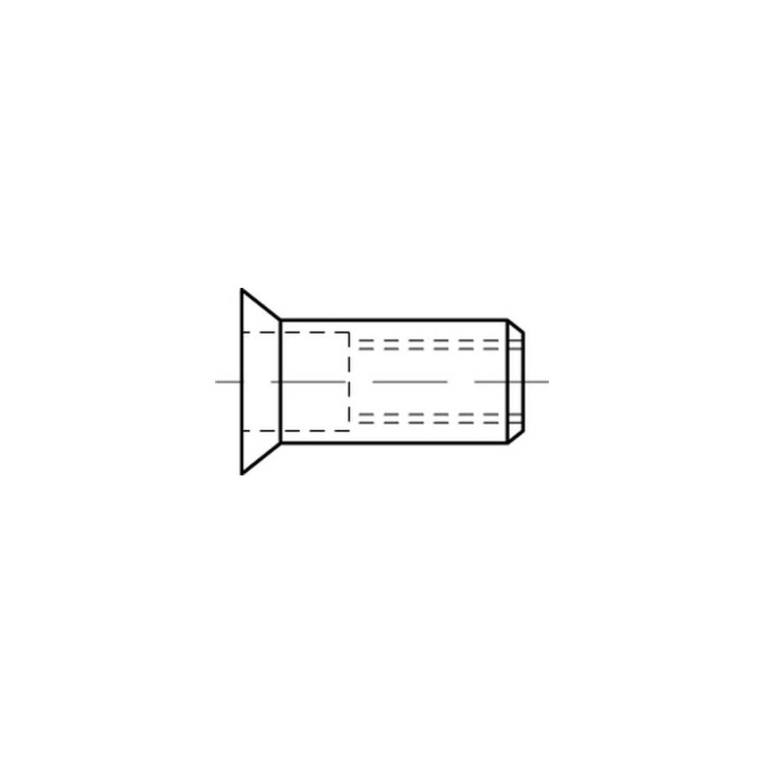 ART 88424 Blindnietmutter Senkkopf, Edelstahl A2, rund, offen