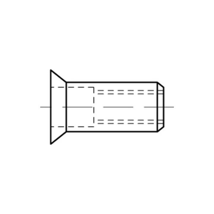 Blindnietmuttern A 4 Senkkopf M 6 / 1,5 - 4,5 S