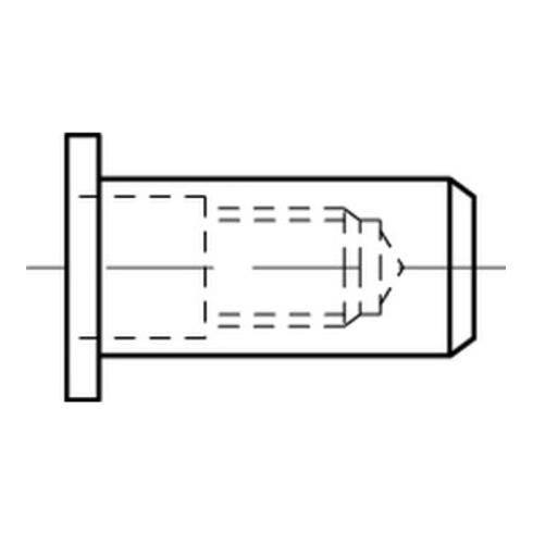 Blindnietmuttern geschlossen Alu Flachkopf M 8 / 3,0 - 5,5 S