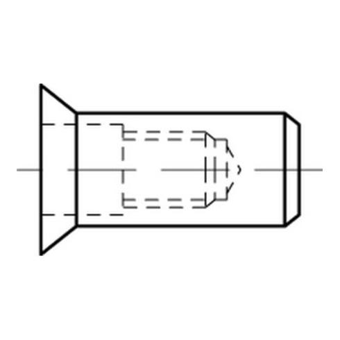 Blindnietmuttern geschlossen Alu Senkkopf M 6 / 1,5 - 4,5 S