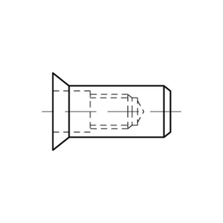 Blindnietmuttern geschlossen Stahl galvanisch verzinkt Senkkopf M 8 / 1,5 - 4,5 S ; Industrial Quality Supplies