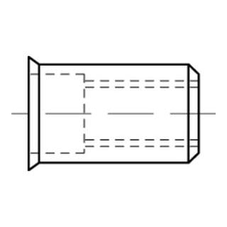 ART 88418 Blindnietmuttern kleiner Senkopf, Stahl, galvanisch verzinkt, rund, offen