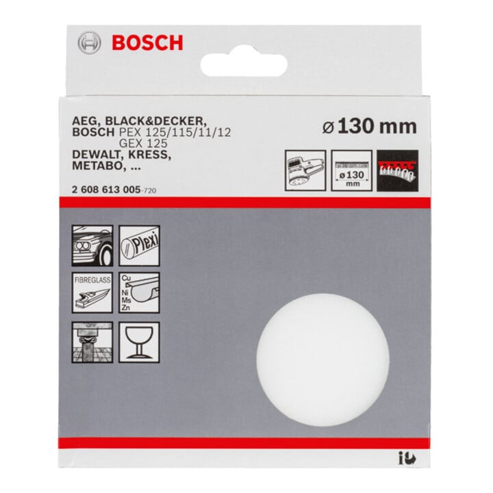 Bloc à polir Bosch pour ponceuses excentriques 130 mm, auto-agrippant
