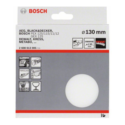 Bloc à polir Bosch pour ponceuses excentriques 130 mm, auto-agrippant