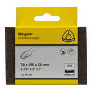 Klingspor SK 500 Bloc de ponçage 70 x 100 mm, corindon emballage libre service