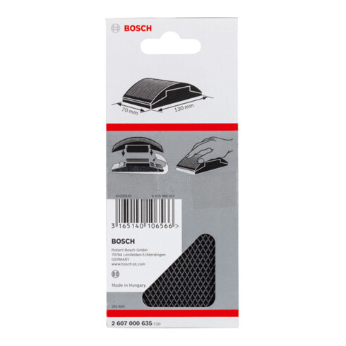 Bloc de ponçage manuel Bosch 70 x 130 mm caoutchouc