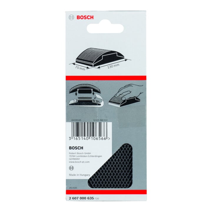 Bloc de ponçage manuel Bosch 70 x 130 mm caoutchouc