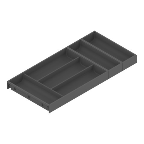 Blum AMBIA-LINE Besteckeinsatz für LEGRABOX Schubkasten, Kunststoff / Stahl, 6 Besteckfächer, NL=650 mm, Breite=300 mm, oriongrau matt