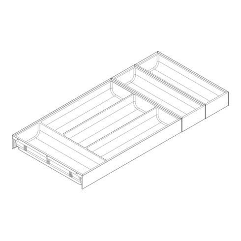 Blum AMBIA-LINE Besteckeinsatz für LEGRABOX Schubkasten, Kunststoff / Stahl, 6 Besteckfächer, NL=650 mm, Breite=300 mm, terraschwarz matt