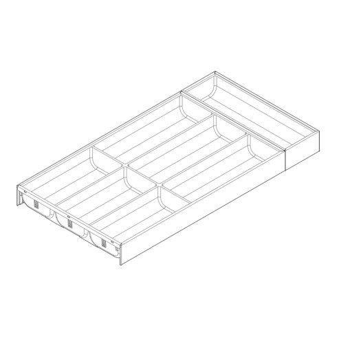 Blum Besteckeinsatz AMBIA-LINE für LEGRABOX Schubkasten Kunststoff / Stahl 7 Besteckfächer Nennlänge 600 mm Breite 300 mm