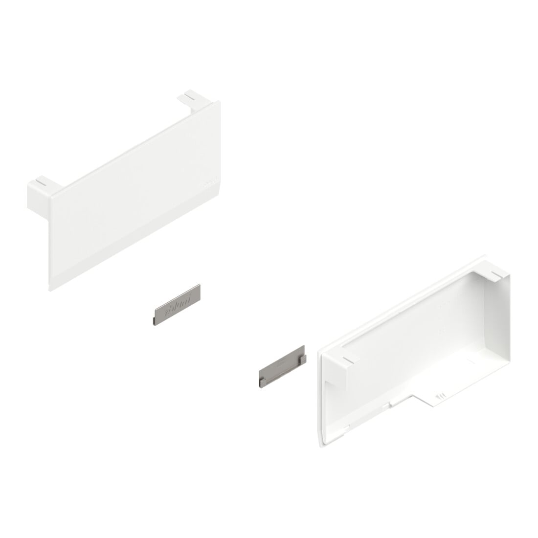 Blum AVENTOS HK top Hochklappe, Abdeckkappenset, links/rechts, seidenweiss/inox-g.