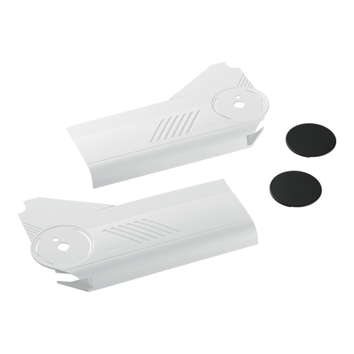 Blum AVENTOS HL Hochliftklappe, Abdeckkappenset, links/rechts, seidenweiss/tiefgrau