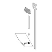 Blum CABLOXX Sperrstange, Set (Sperrstange, Distanzst., Abschlussstück, Aufnahme, Bohrlehre), LKH=762 mm, roh-1