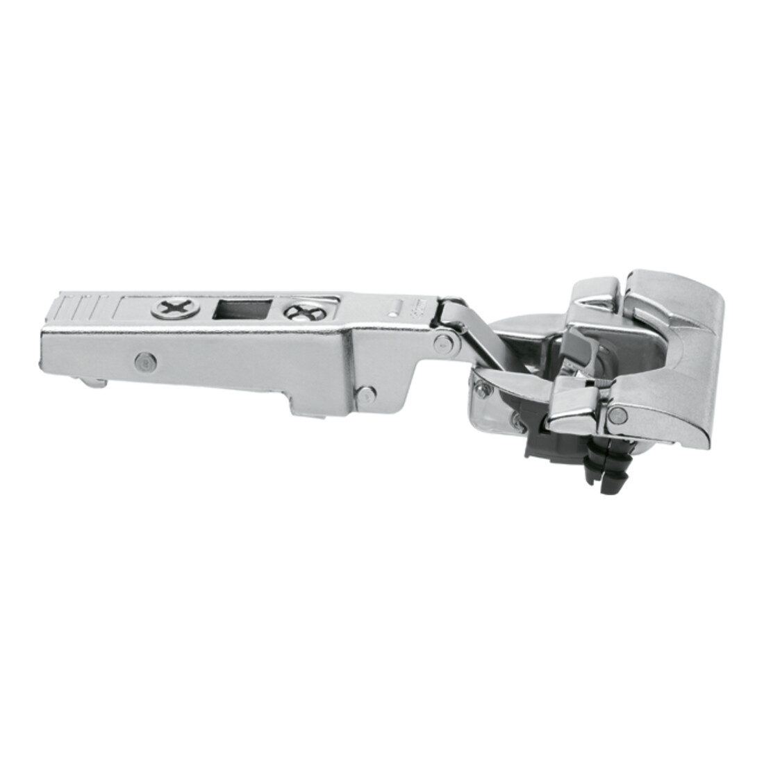 Blum Charnière de porte profilée CLIP top BLUMOTION 95°, arrêt d’angle, pot : INSERTA, nickelé