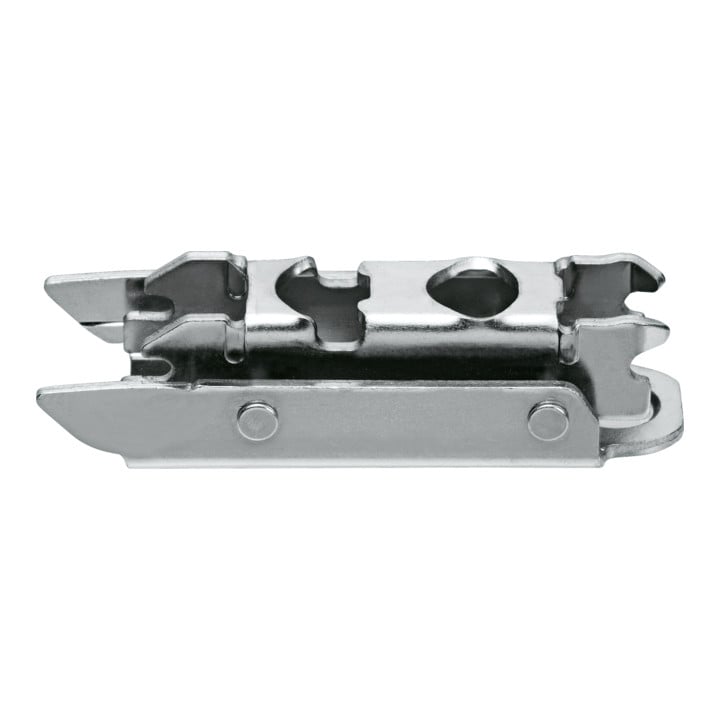 Blum CLIP Montageplatte, gerade, 3 mm, Stahl, Schrauben, HV: Exzenter, vernickelt