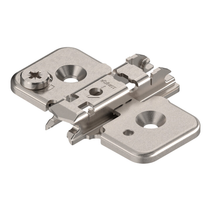Blum Montageplatte CLIP kreuz 0 mm Stahl Schrauben HV Exzenter Handelsverpackung
