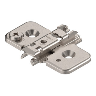 Blum CLIP Montageplatte, kreuz, 0 mm, Stahl, Schrauben, HV: Exzenter, vernickelt