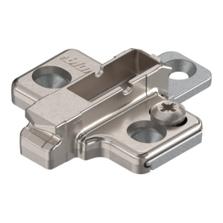 Blum CLIP Montageplatte, kreuz, 3 mm, Zink, Schrauben, HV: 2-teilig, vernickelt