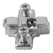 Blum CLIP Plaque de montage, croix, 3 mm, zinc, avec vis système prémontées, HV : fente longue, nickelée-3