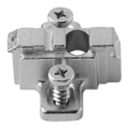 Blum CLIP Plaque de montage, croix, 9 mm, zinc, avec vis système prémontées, HV : fente allongée, nickelée-3