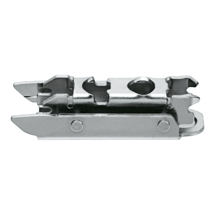 Blum CLIP Plaque de montage, droite, 3 mm, acier, vis, HV : excentrique, nickelée