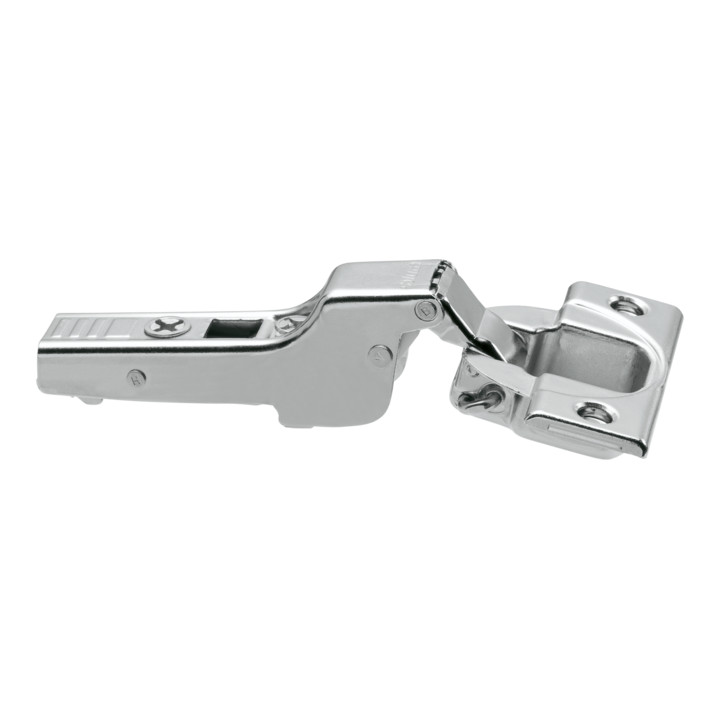 Blum CLIP top Standardscharnier 110°, Mittelanschlag, ohne Feder, Topf: Schrauben, vernickelt